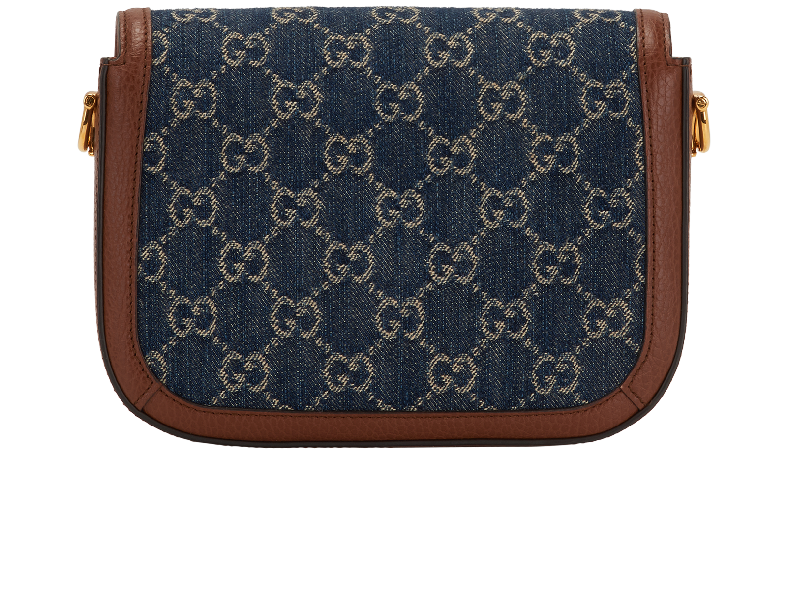 Mini Horsebit 1955 Shoulder Bag, &pound;950, Handbags, Blue, Canvas/Leather, Back view